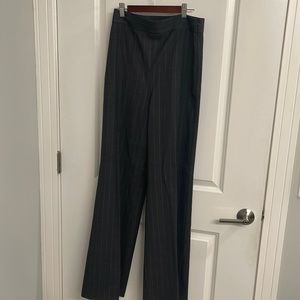 Zara grey stripe high waisted wide leg pants